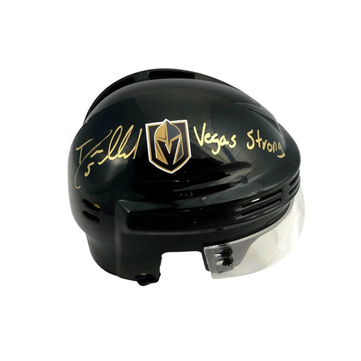 Deryk Engelland Signed Vegas Golden Knights Inscribed ’Vegas Strong’ Mini Helmet BAS COA Autograph VGK