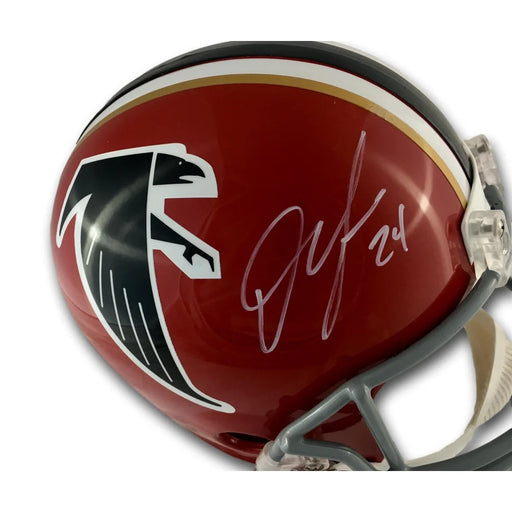 Devonta Freeman Signed Falcons Throwback Fs Helmet COA Radtke Autograph Atlanta