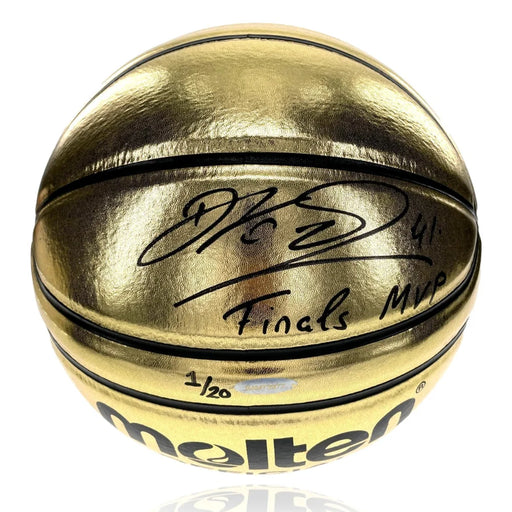 Dirk Nowitzki Signed Molten Gold Basketball Inscribed ’Finals MVP’ #D1/20 UDA COA Dallas Mavericks