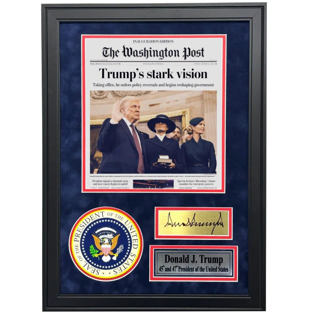 Donald Trump Original 2025 Presidential Inauguration Washington Post Newspaper Framed