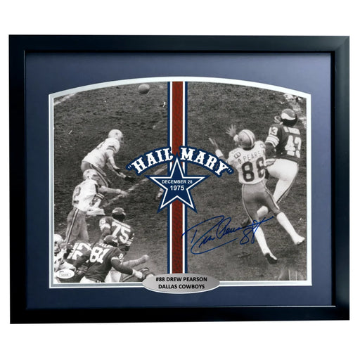 Drew Pearson Signed Cowboys Framed 11x14 Photo JSA COA Hail Mary Roger Staubach