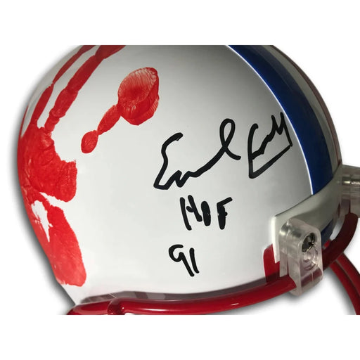 Earl Campbell Authentic Hand Print Signed Helmet Houston Oilers JSA COA Rare!