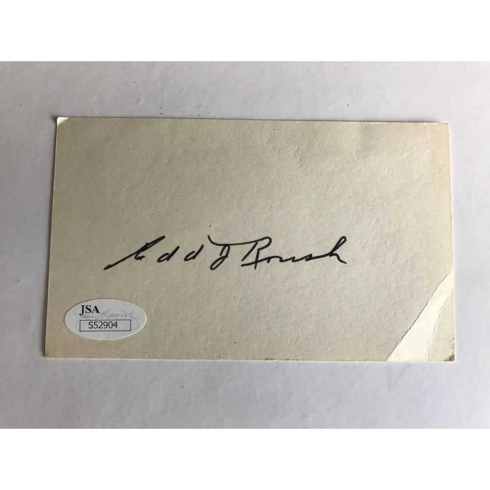 Edd Roush 3X5 Signed Index Card JSA COA Cut Autograph Cincinnati Reds HOF