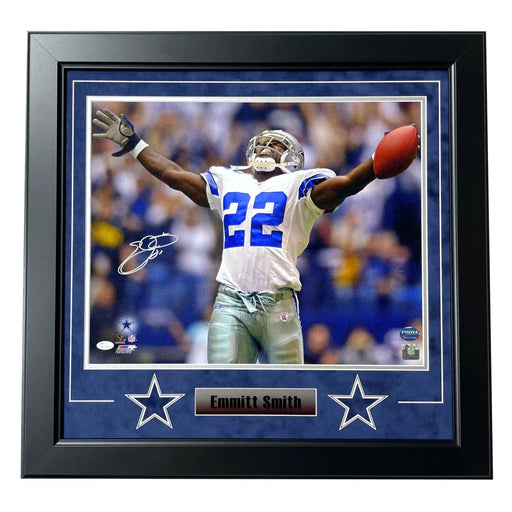 Emmitt Smith Autographed Dallas Cowboys 16x20 Photo Framed Signed BAS Prova