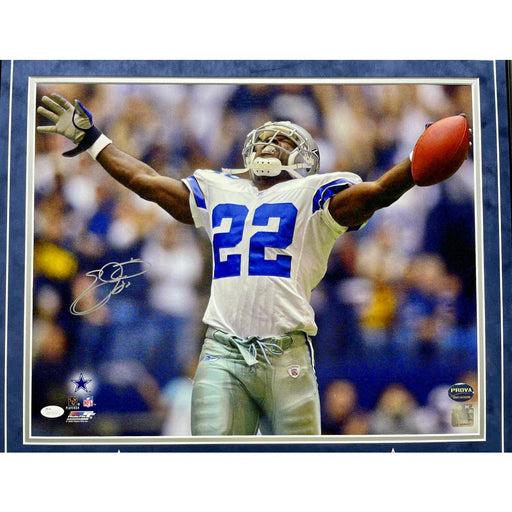 Emmitt Smith Autographed Dallas Cowboys 16x20 Photo Framed Signed BAS Prova