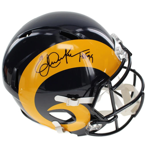 Eric Dickerson Autographed Los Angeles Rams Full Size Speed Helmet BAS COA