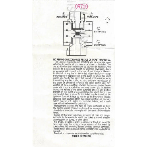 Evander Holyfield vs. Larry Holmes Ticket Stub Class Of Champions Caesars Palace