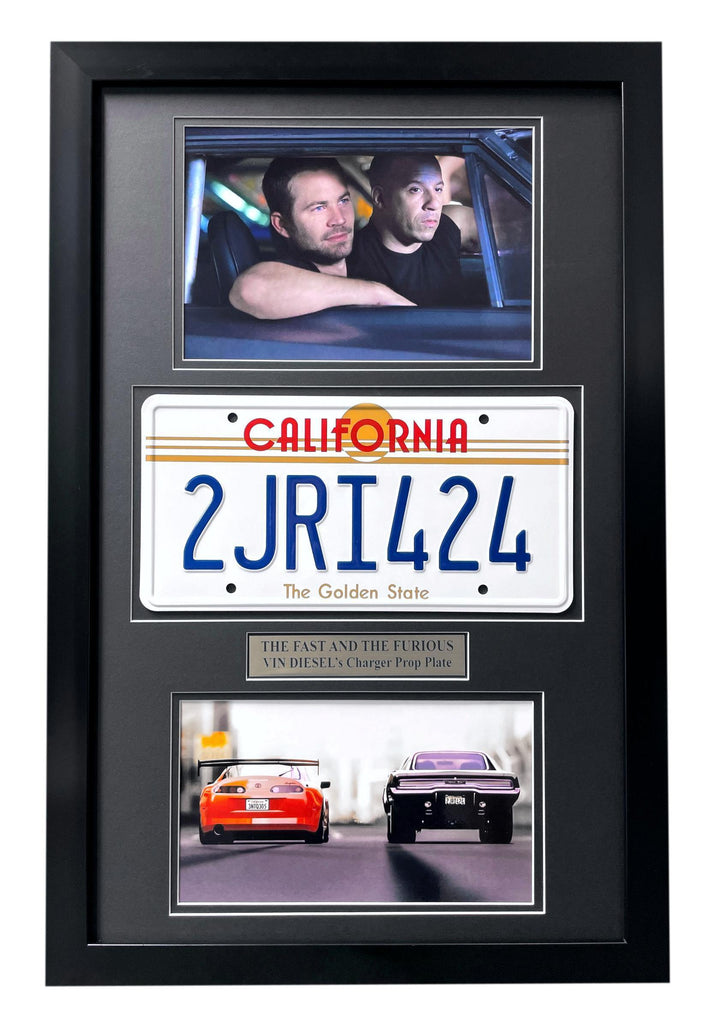 ’Fast & The Furious’ Vin Diesel’s Dodge Charger Movie Car License Plate Framed Memorabilia