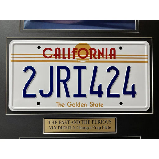 ’Fast & The Furious’ Vin Diesel’s Dodge Charger Movie Car License Plate Framed Memorabilia