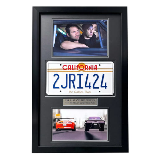 ’Fast & The Furious’ Vin Diesel’s Dodge Charger Movie Car License Plate Framed Memorabilia