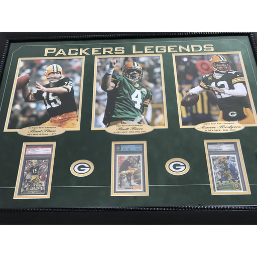 Favre Starr Rodgers Signed Packers 8X10 Card Collage JSA BGS PSA Rookie