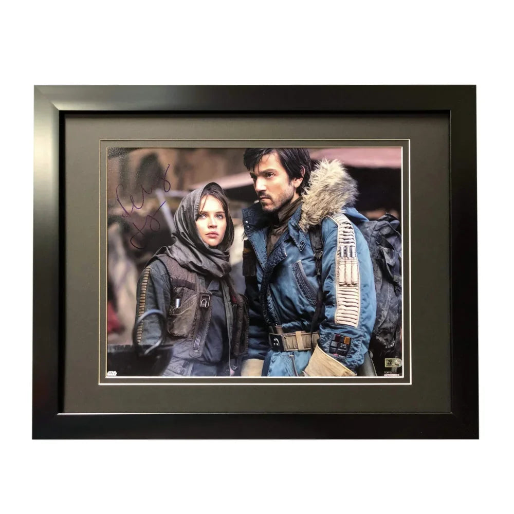 Felicity Jones Signed Star Wars Rogue One Jyn Erso 11x14 Photo Framed Topps COA