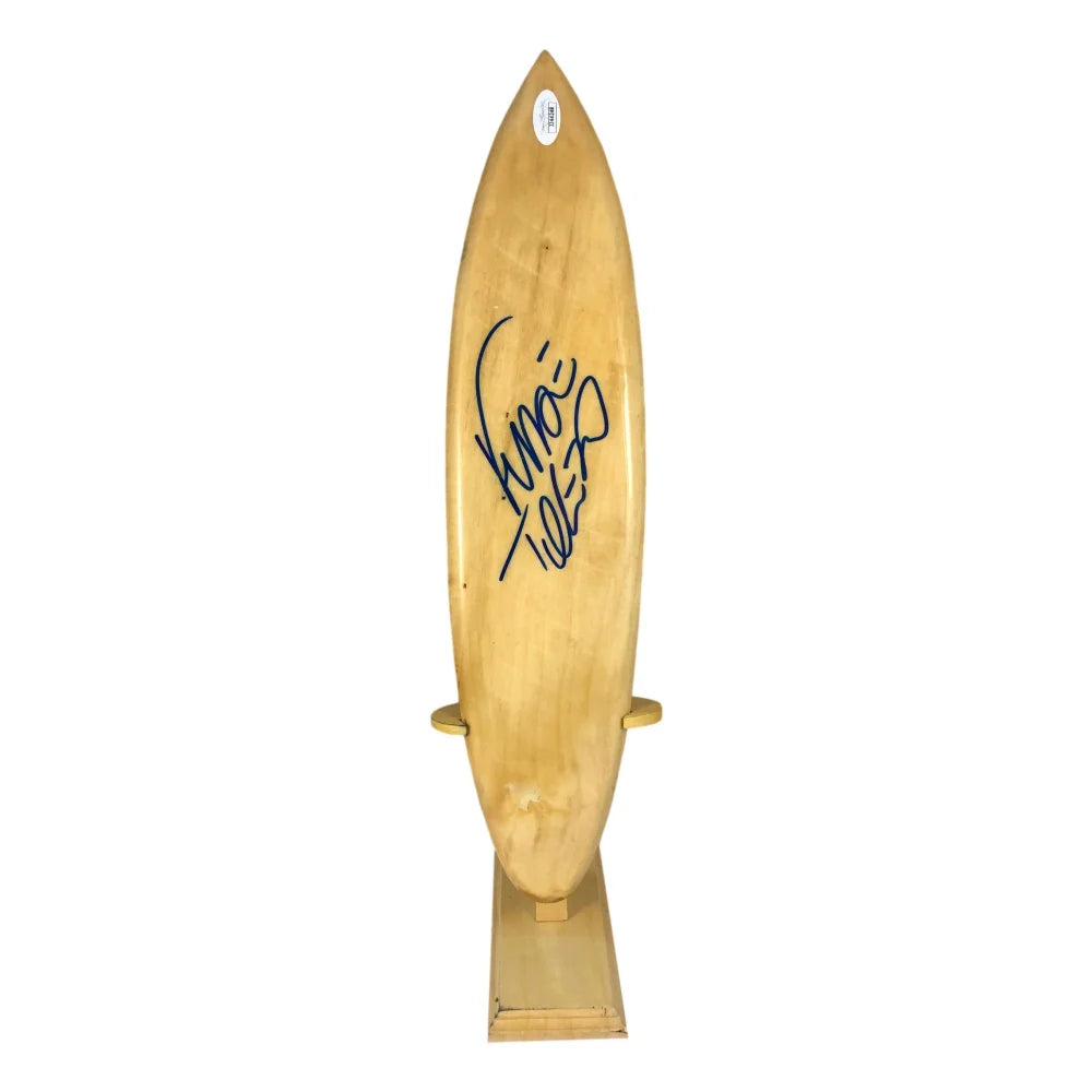 Filipe Toledo Hand Signed Wooden Mini Surf Board W/Stand JSA COA Autographed