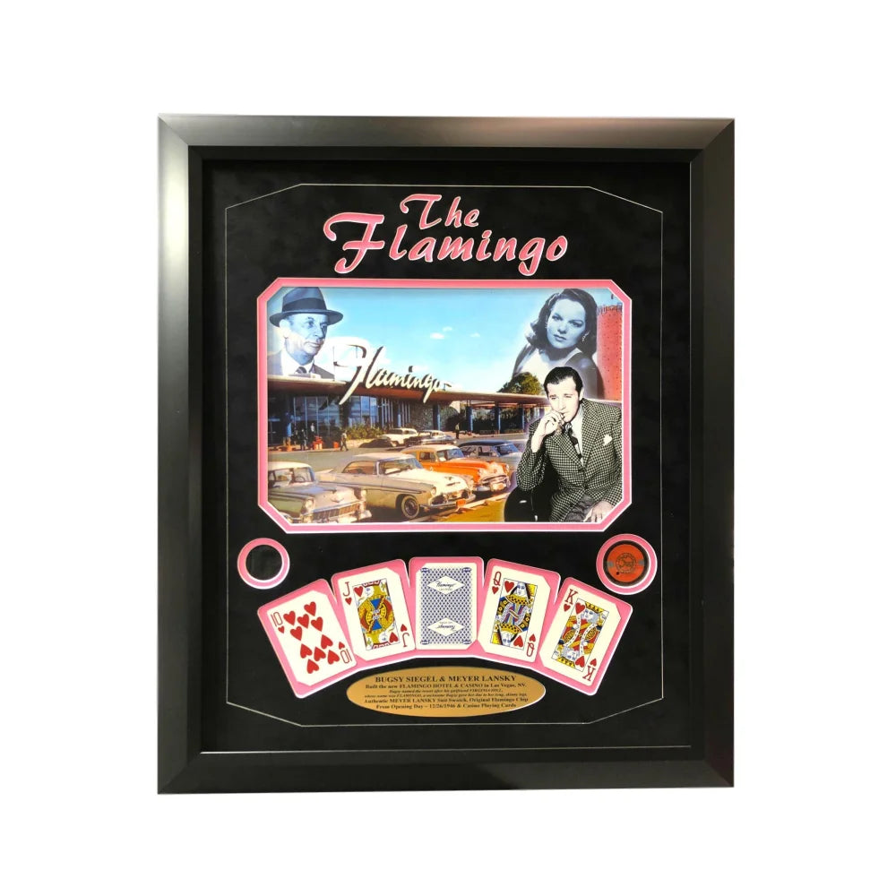 ’Flamingo Las Vegas’ Bugsy Siegel / Meyer Lansky 1946 Opening Year Casino Used Chip Framed Mobster