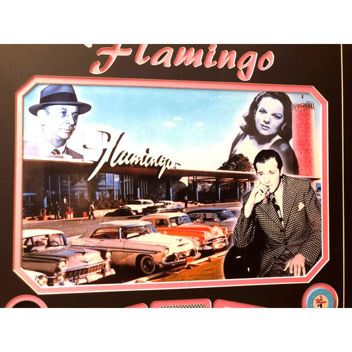 ’Flamingo Las Vegas’ Bugsy Siegel Meyer Lansky Casino Used Chip & Swatch Framed Mobster