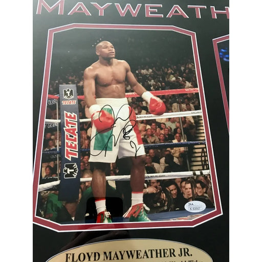 Floyd Mayweather Signed 8X10 Photo Collage COA JSA Money Autograph Framed