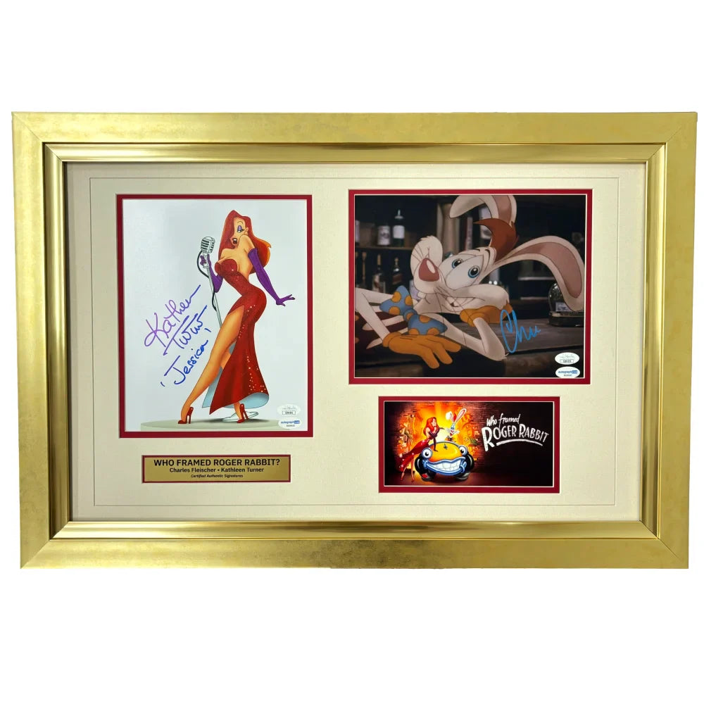 Who Framed Roger Rabbit Cast Signed 8x10 Photo JSA Charles Fleischer Kathleen Turner