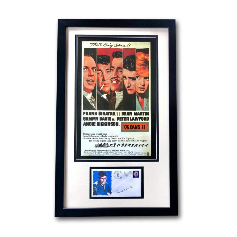 Frank Sinatra ’Oceans 11’’ Martin Davis Lawford Framed Collage W/ Facs Autographs COA