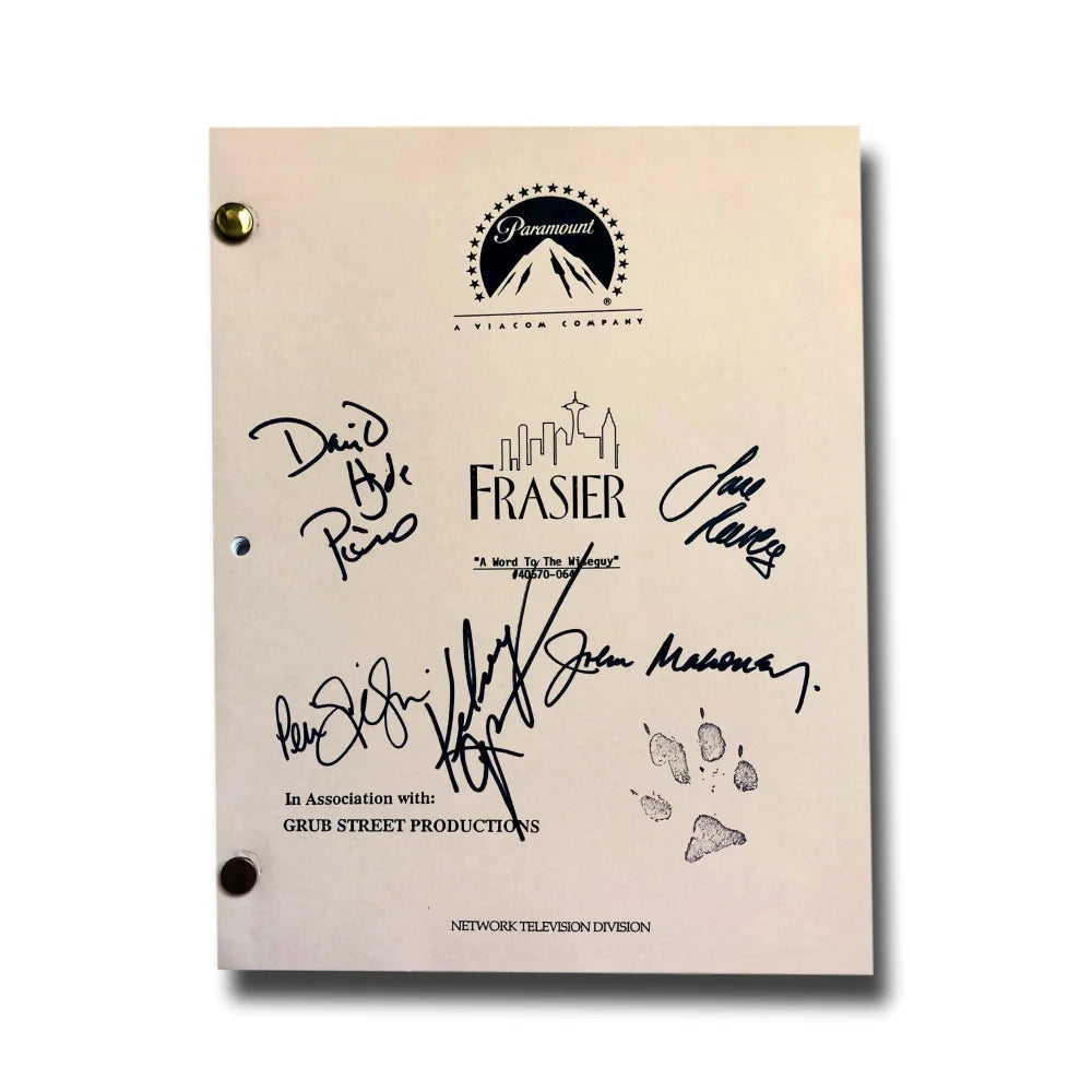 Frasier Cast Signed ’Wiseguy’ TV Show Script JSA COA Autograph Kelsey Grammer