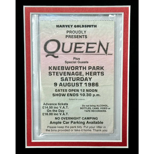 Freddie Mercury Queen Authentic Last Concert Ever Ticket PSA COA Framed Collage