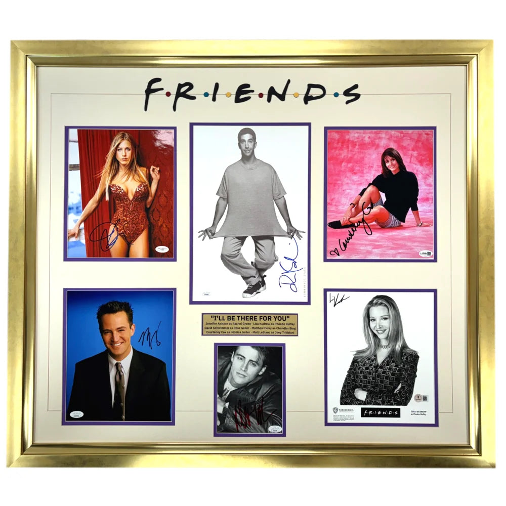 Friends Cast Autographed Framed Collage Signed BAS JSA 8x10 Photo Perry Cox Aniston