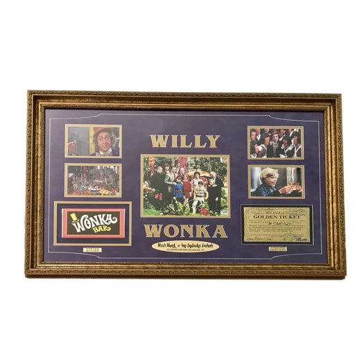 Gene Wilder / Willy Wonka Kids Signed Golden Ticket 8X10 Framed Collage PSA COA