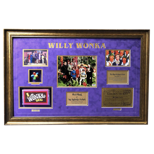 Gene Wilder / Willy Wonka Kids Signed Golden Ticket 8x10 Framed Collage PSA/DNA Autograph