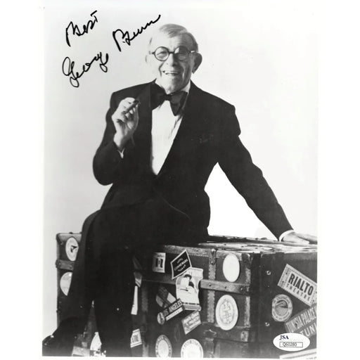 George Burns Signed 8x10 Photo JSA COA On Voyage Trunk Autograph