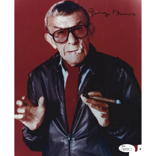 George Burns Signed 8x10 Photo JSA COA W/Cigar Oh God Autograph