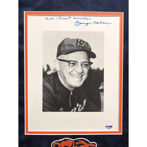 George Halas Hand Signed 8x10 Framed Photo Chicago Bears PSA/DNA COA Autograph