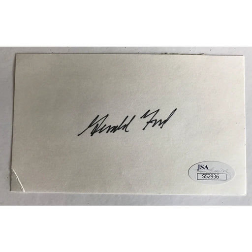 Gerald Ford Signed Index Card JSA COA Cut Autograph President Michigan Wolverine