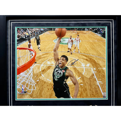 Giannis Antetokounmpo Signed Milwaukee Bucks Framed 16x20 Photo Schwartz COA