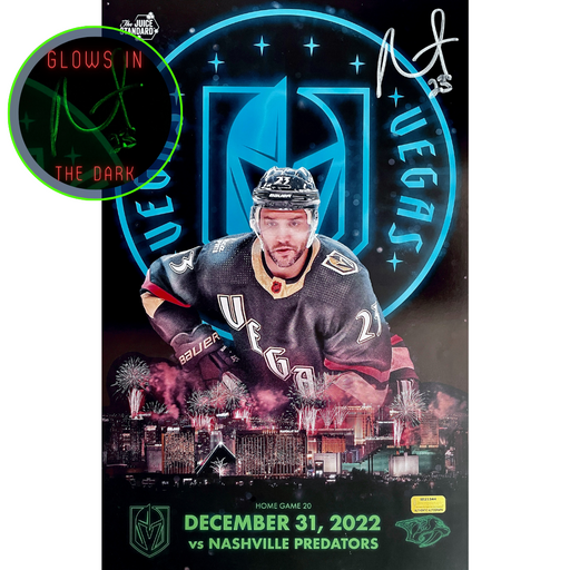 Alec Martinez Vegas Golden Knights 12/31/22 Glow Signed 11x17 Poster Photo