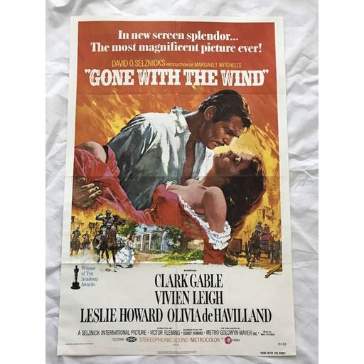 ’Gone With The Wind’ 1970 Original Movie Poster 1st Issue 27X40 Clark Gable