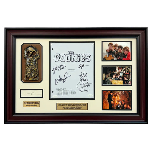 Goonies Cast Signed Framed Script Autographed JSA COA Corey Feldman Movie