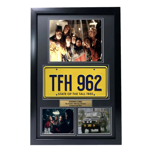 ’Goonies’ Fratellis Movie Car License Plate Framed Collage Astin Brolin