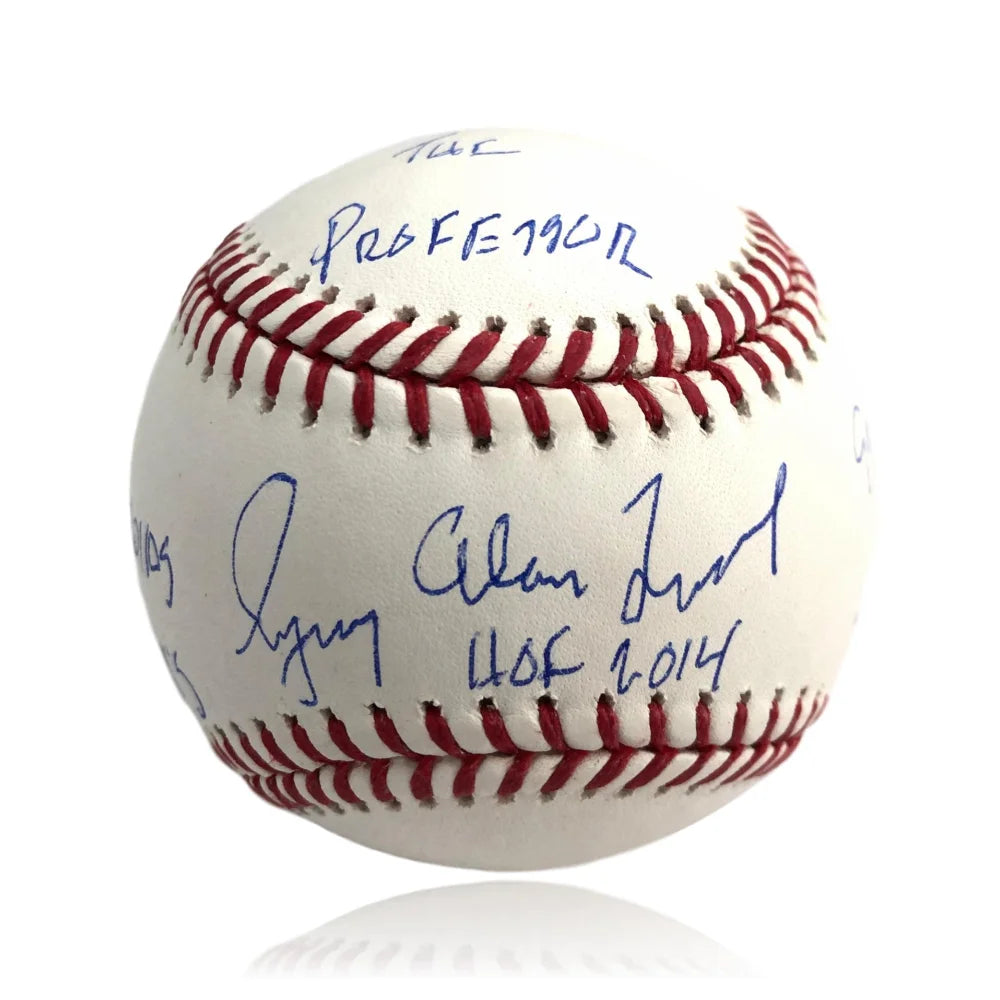 Greg Maddux Signed Inscribed Full Name Stat ’Professor’ OMLB Baseball COA LOJO Cubs Braves Dodgers