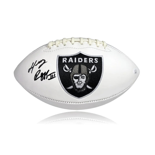 Henry Ruggs III Signed Las Vegas Raiders White Logo Stat Football COA JSA Autograph