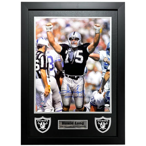 Howie Long Autographed Oakland Los Angeles Raiders 16x20 Framed Photo COA Signed