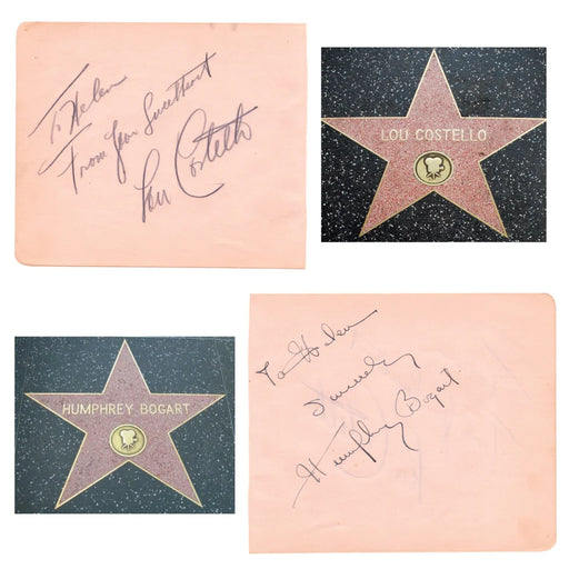 Humphrey Bogart / Lou Costello Dual Signed Album Page Cut JSA COA Autograph RARE Abbott Casablanca