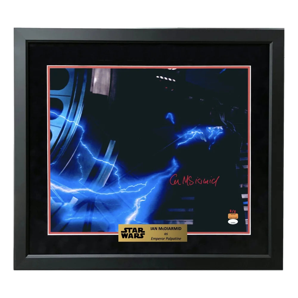 Ian McDiarmid Autographed 16x20 Photo #D/5 Star Wars Emperor Palpatine Framed JSA COA Electrocute Metallic