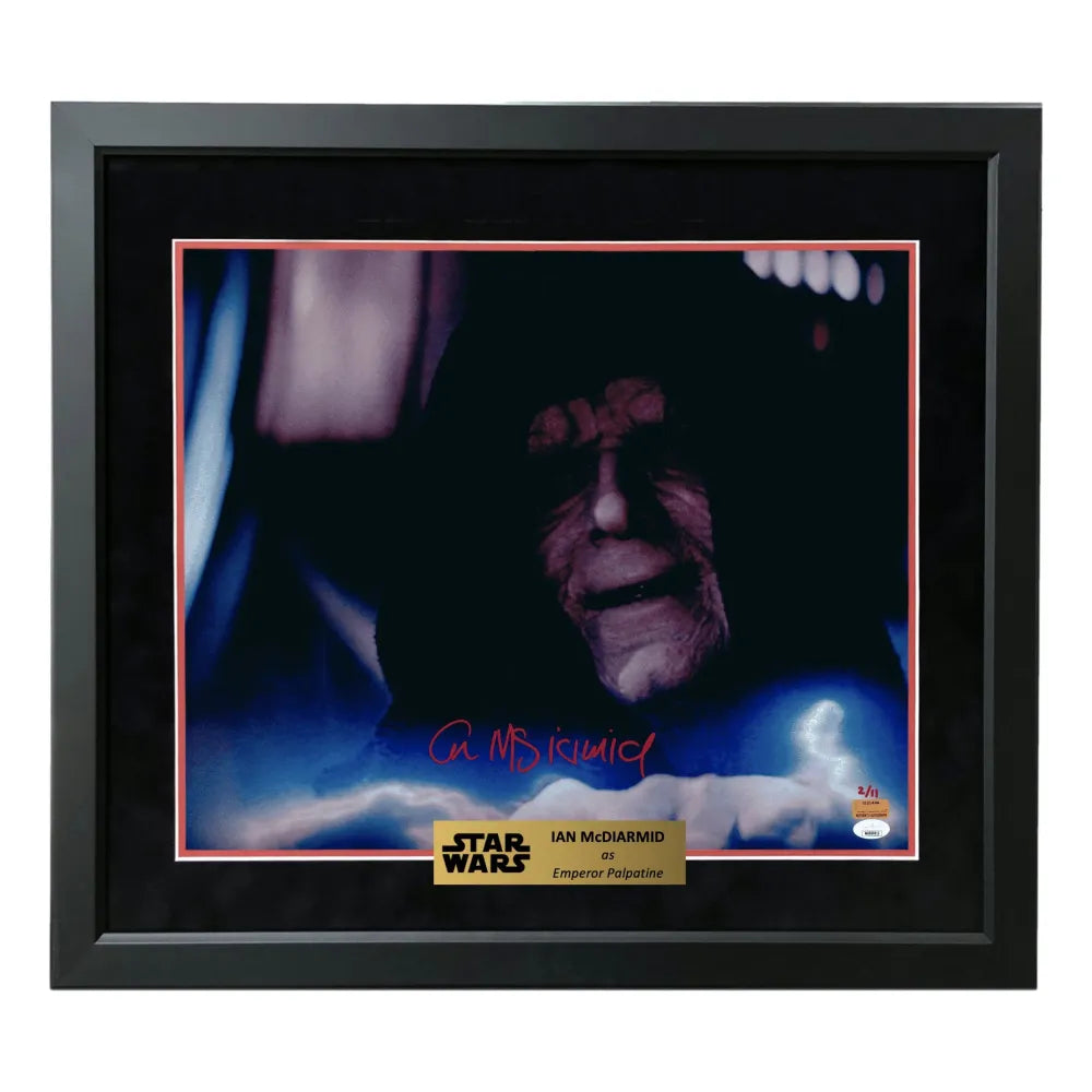 Ian McDiarmid Autographed 16x20 Photo #D/11 Star Wars Emperor Palpatine Framed