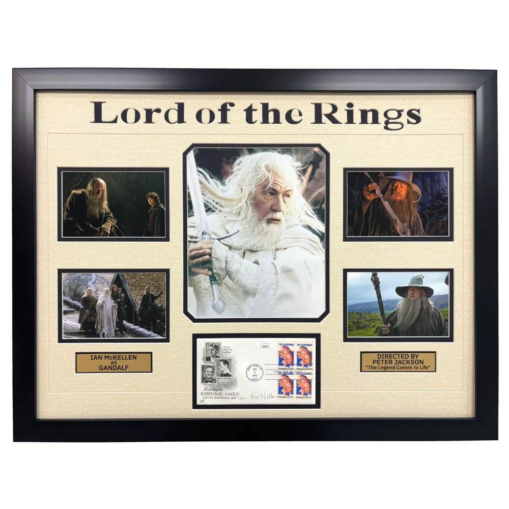 Ian McKellen Autographed Envelope Framed Signed Gandalf Lord of The Rings JSA
