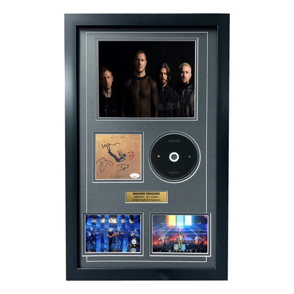 Imagine Dragons Band Signed Mercury Cd Album Framed Collage Jsa