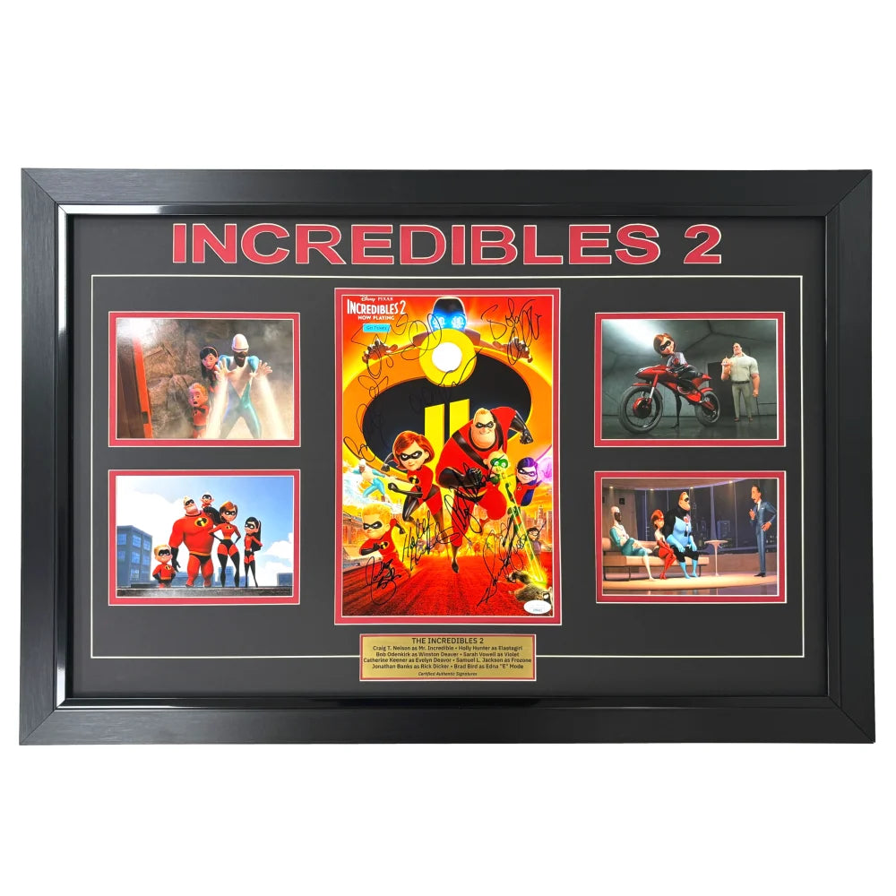 Incredibles 2 Cast Signed 11x14 Photo Framed Autograph Disney Pixar Samuel L Jackson JSA