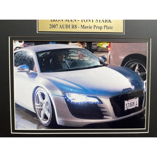 ’Iron Man’ Tony Stark’s Audi R8 Movie Car License Plate Framed Memorabilia Collage