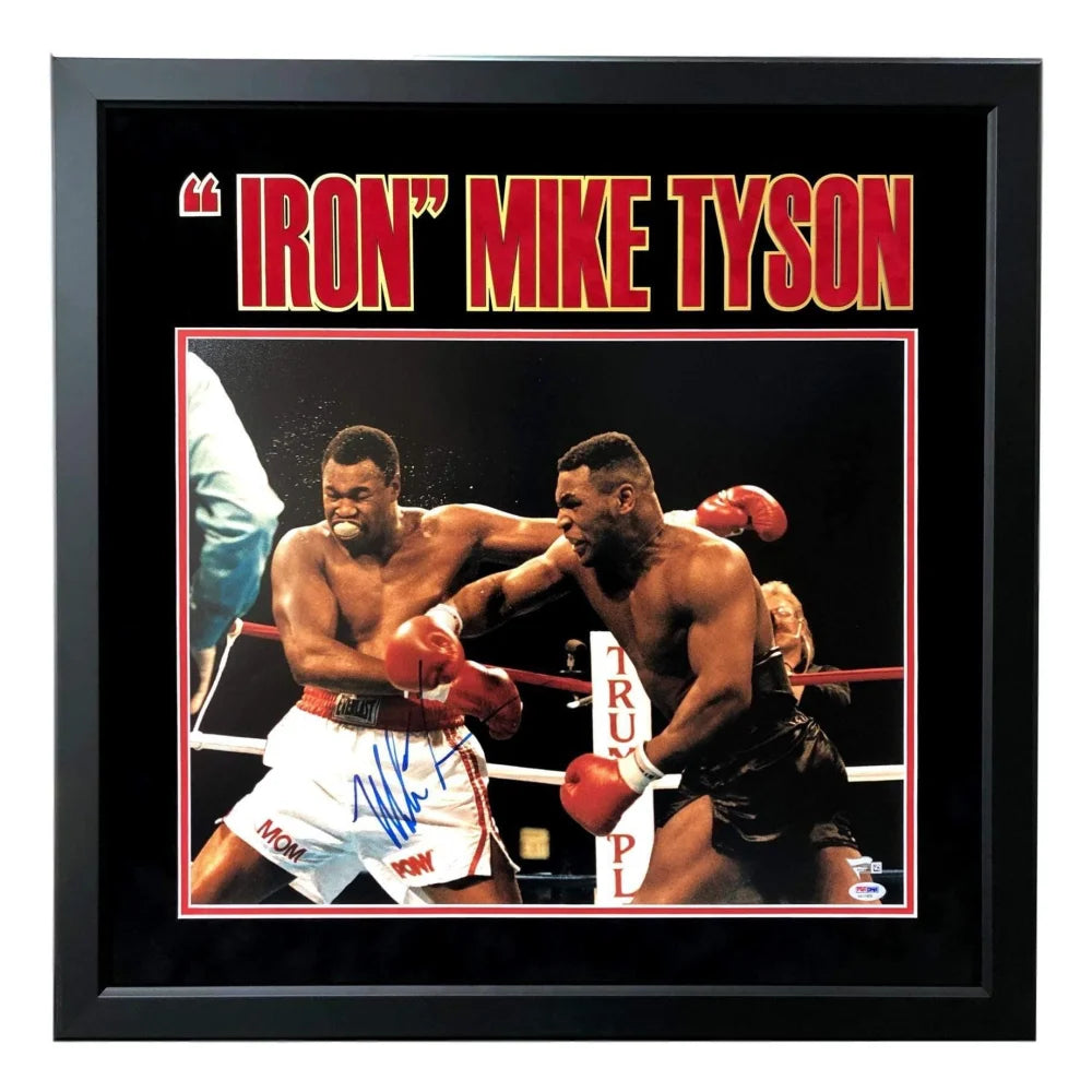 Iron Mike Tyson Hand Signed 16x20 Museum Quality Framed Photo PSA/DNA COA Autograph