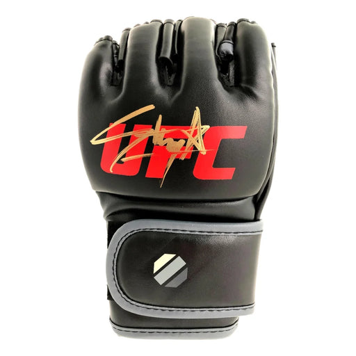 Israel Adesanya Hand Signed UFC Black Glove Autograph 2 COAs JSA Inscriptagraphs