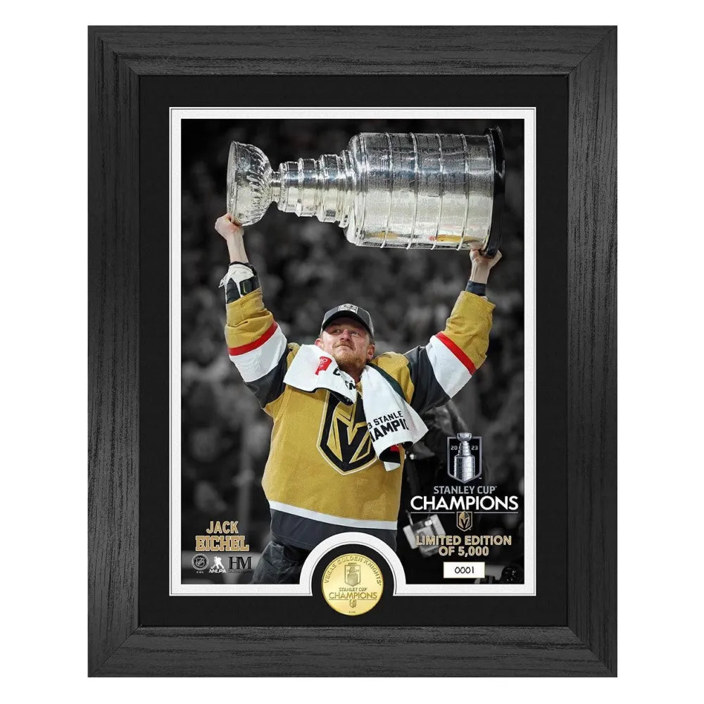 Jack Eichel 2023 Stanley Cup Trophy Vegas Golden Knights Framed Photo Bronze