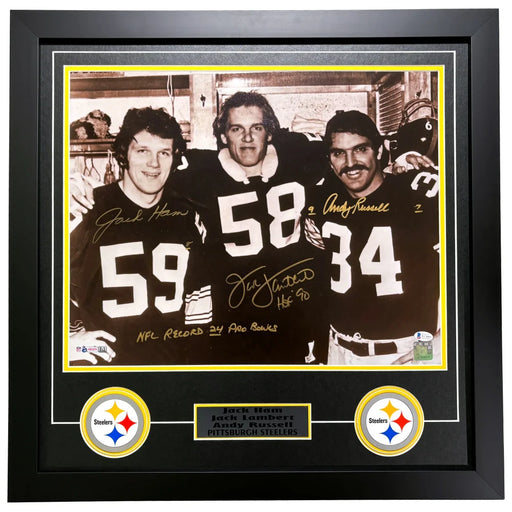 Jack Ham Andy Russell Lambert Autographed Steelers 16x20 Framed Photo BAS Signed Pittsburgh